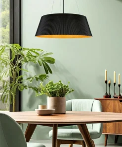 Fashion Sklep Kaja Czarna lampa wisząca z dekoracyjnym abażurem 31-24183 z serii UMBRIA | Kaja Oświ