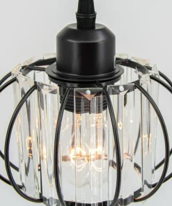 Czarna lampa wisząca z dekoracyjnym kloszem 8221/1 BL z serii AC*Sklep Kaja Cheap