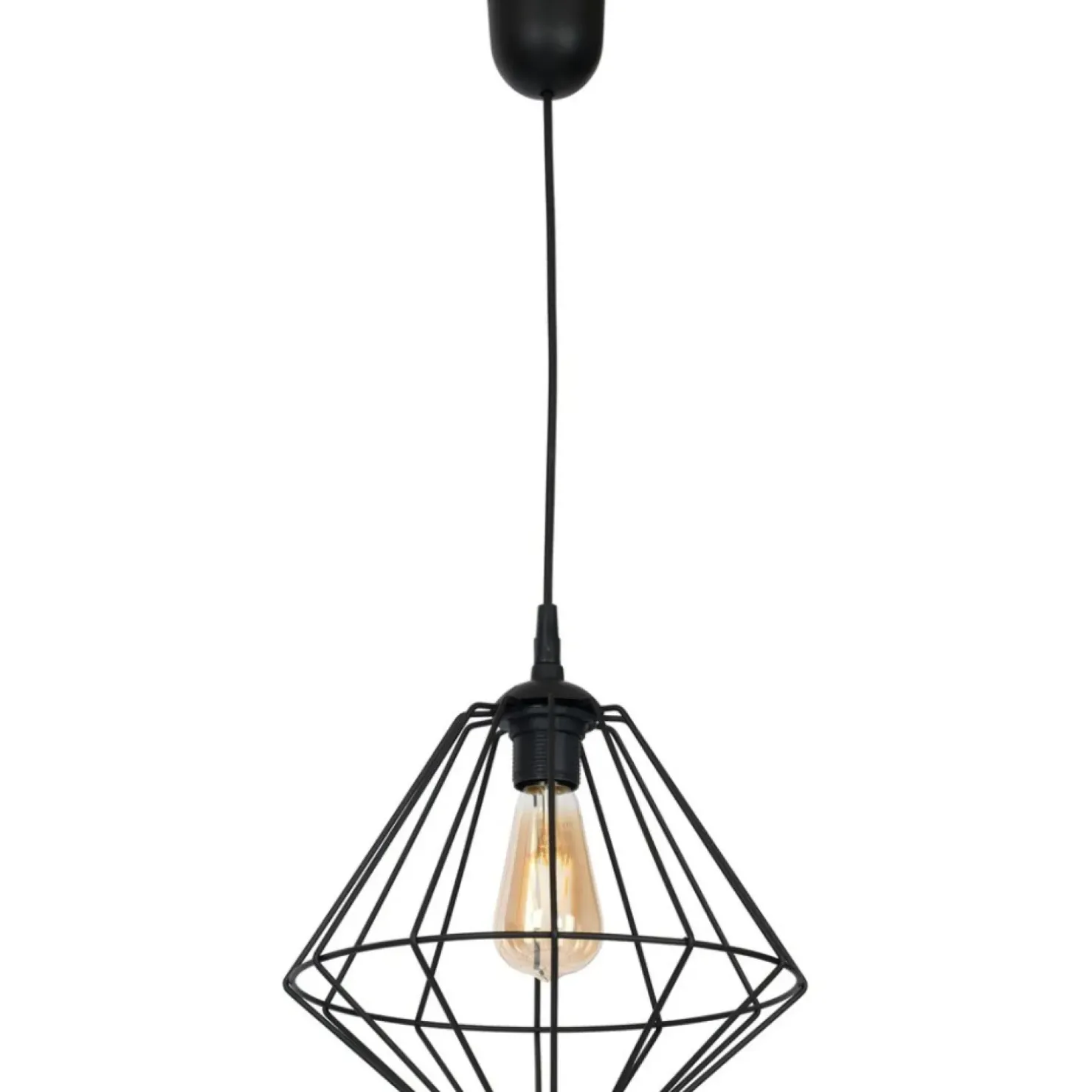 Best Sale Sklep Kaja Czarna lampa wisząca z drucianym kloszem MLP4789 COLIN | Kaja