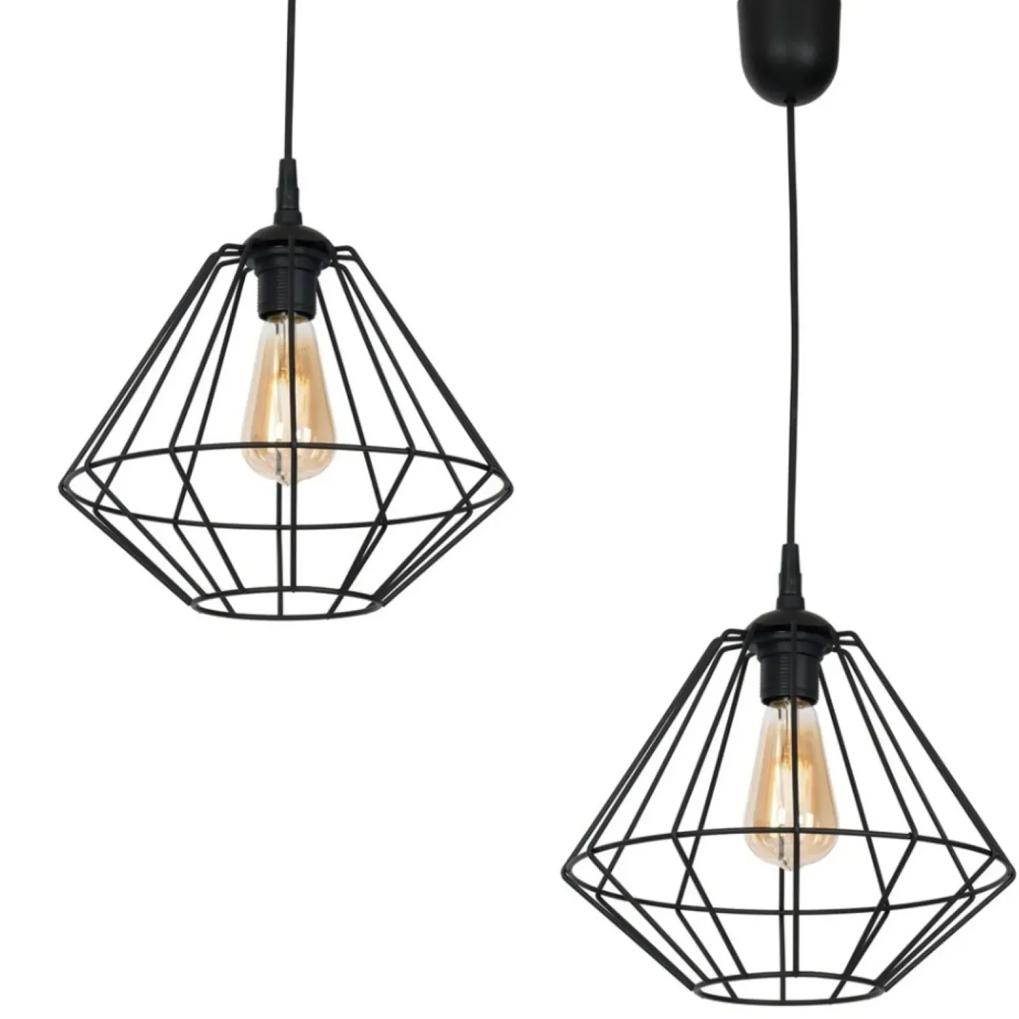 Best Sale Sklep Kaja Czarna lampa wisząca z drucianym kloszem MLP4789 COLIN | Kaja