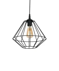 Best Sale Sklep Kaja Czarna lampa wisząca z drucianym kloszem MLP4789 COLIN | Kaja