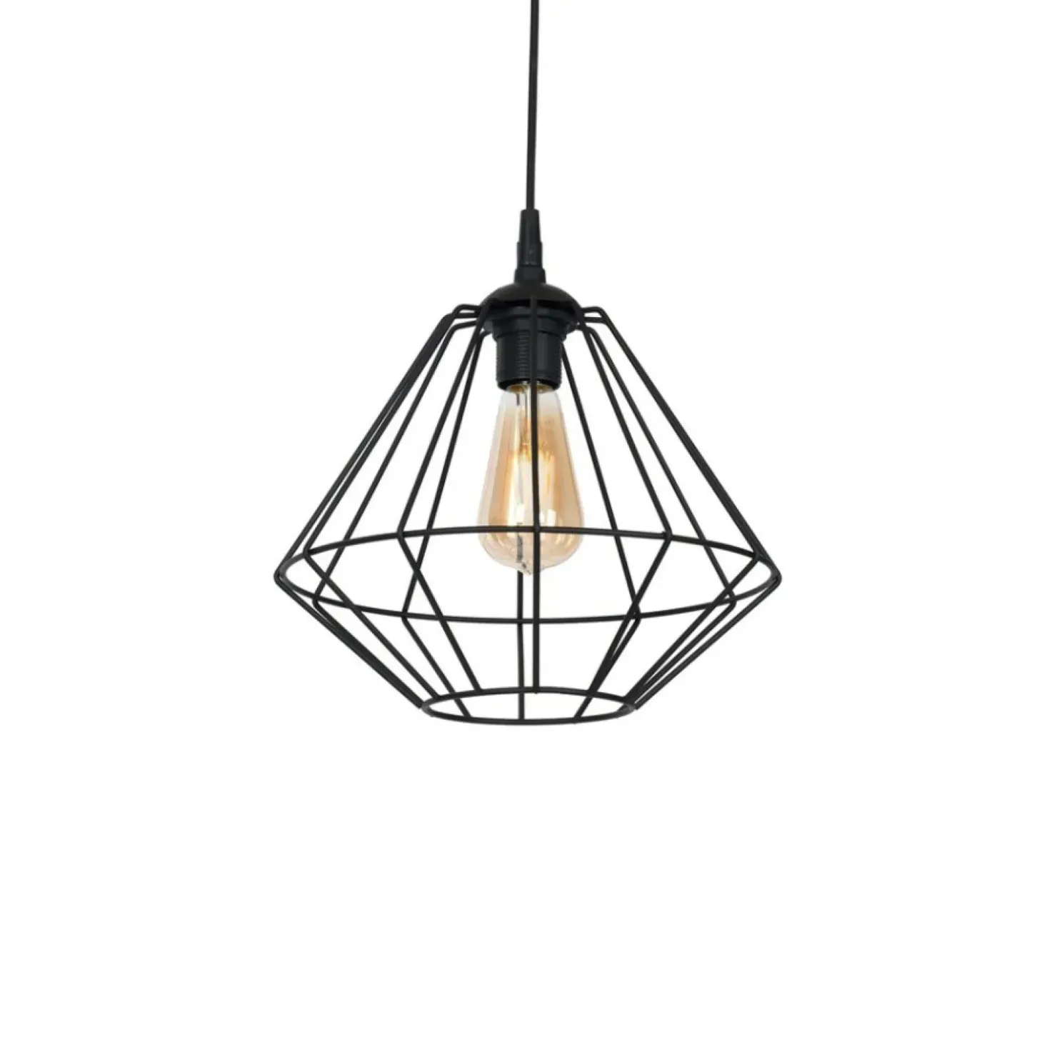 Best Sale Sklep Kaja Czarna lampa wisząca z drucianym kloszem MLP4789 COLIN | Kaja