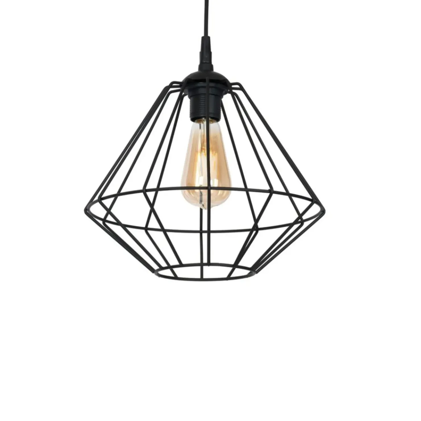 Best Sale Sklep Kaja Czarna lampa wisząca z drucianym kloszem MLP4789 COLIN | Kaja