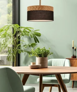 Czarna lampa wisząca z dwukolorowym abażurem 31-27771 z serii ORTO | Kaja Oświet*Sklep Kaja Online