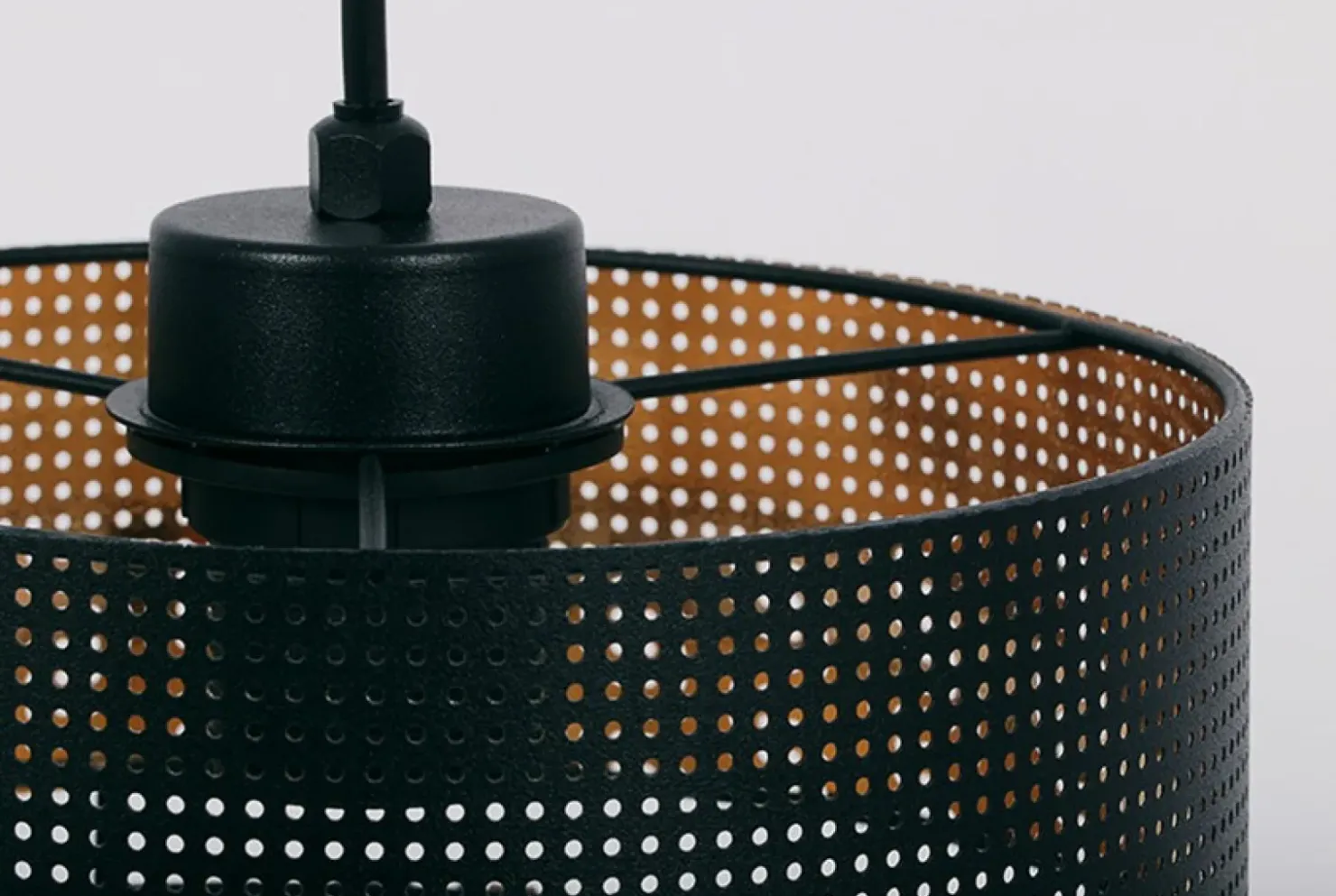 Czarna lampa wisząca z dwuczęściowym abażurem K-5220 z serii ZIMBO*Sklep Kaja Shop