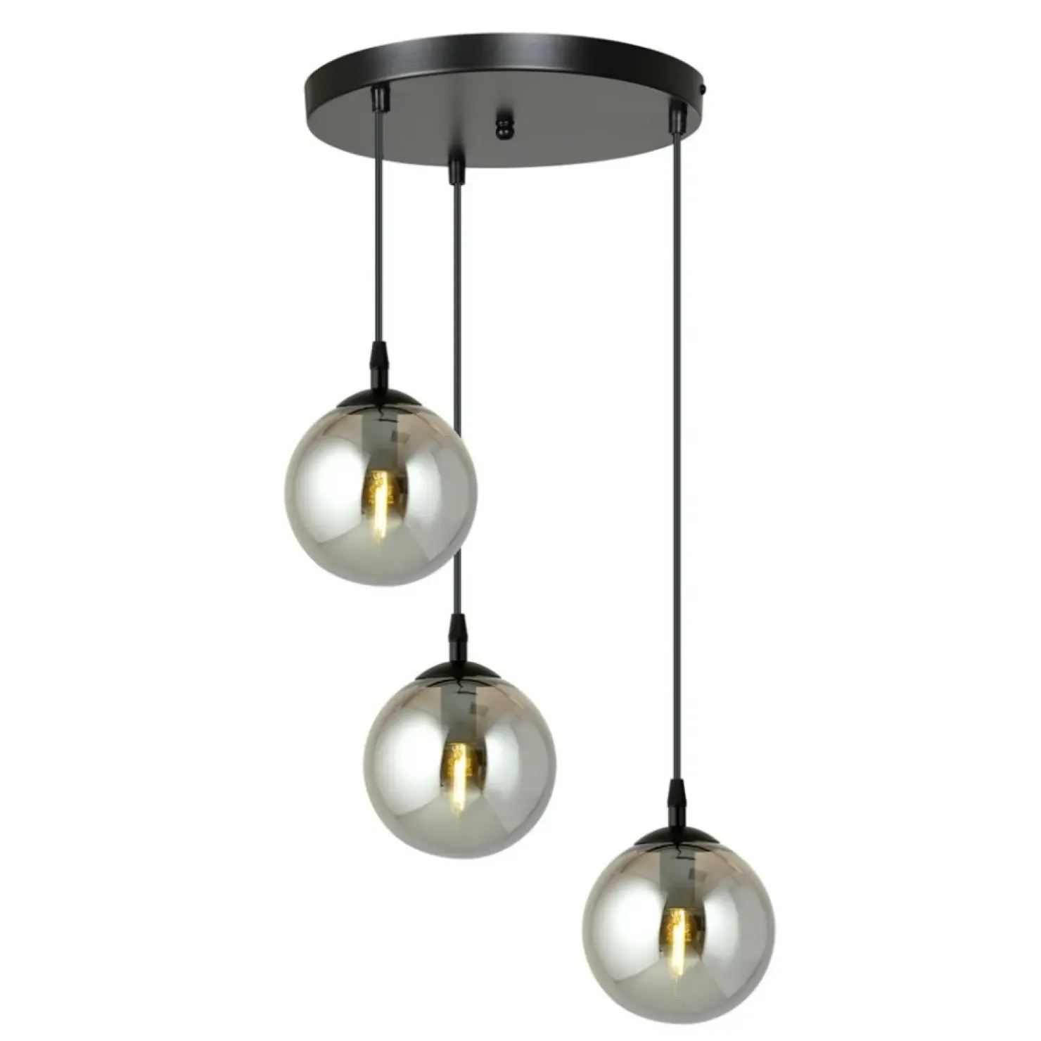 Cheap Sklep Kaja Czarna lampa wisząca z kloszami do salonu 712/3PREM | Kaja Oświetlenie