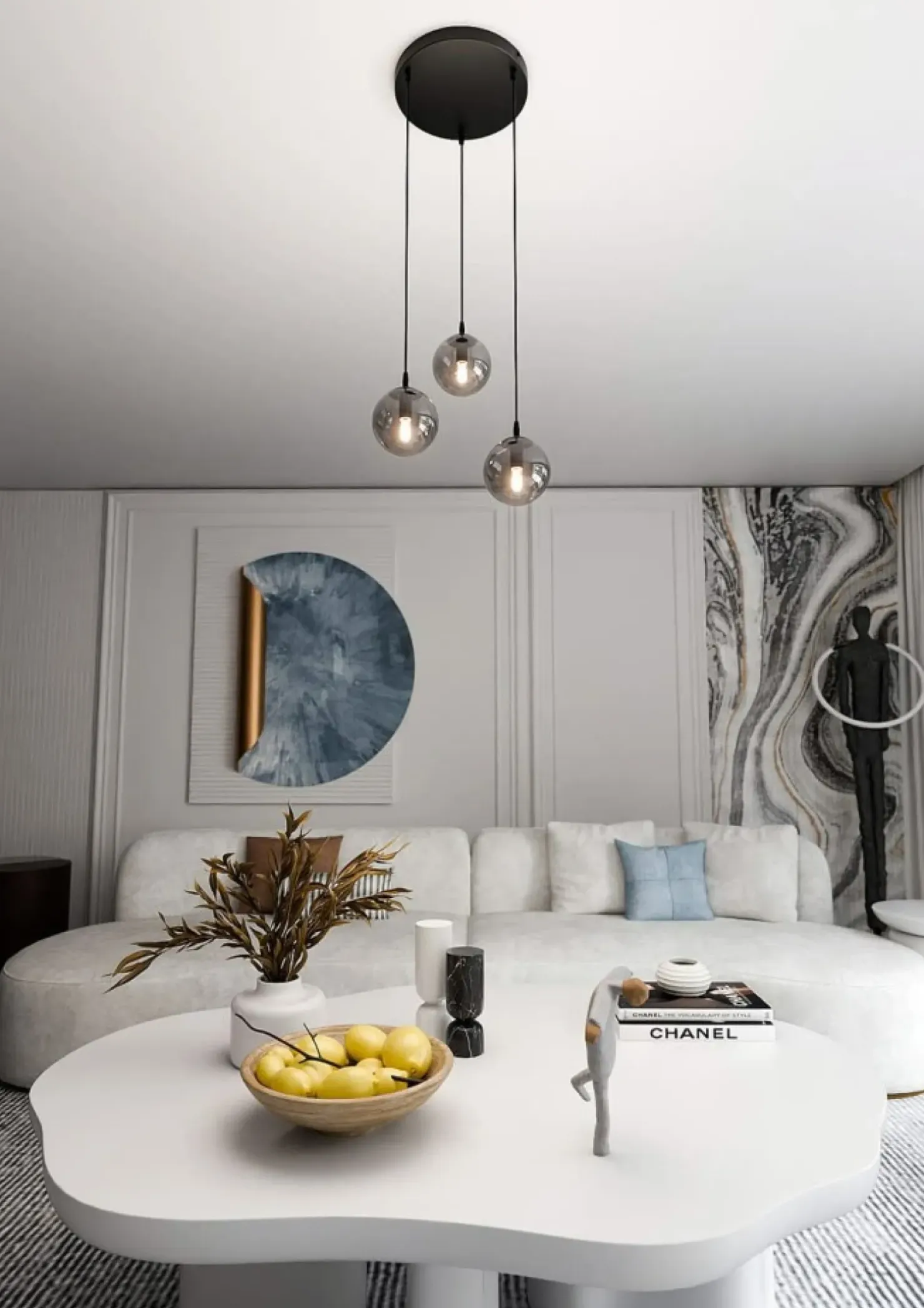 Cheap Sklep Kaja Czarna lampa wisząca z kloszami do salonu 712/3PREM | Kaja Oświetlenie