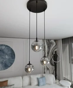 Cheap Sklep Kaja Czarna lampa wisząca z kloszami do salonu 712/3PREM | Kaja Oświetlenie