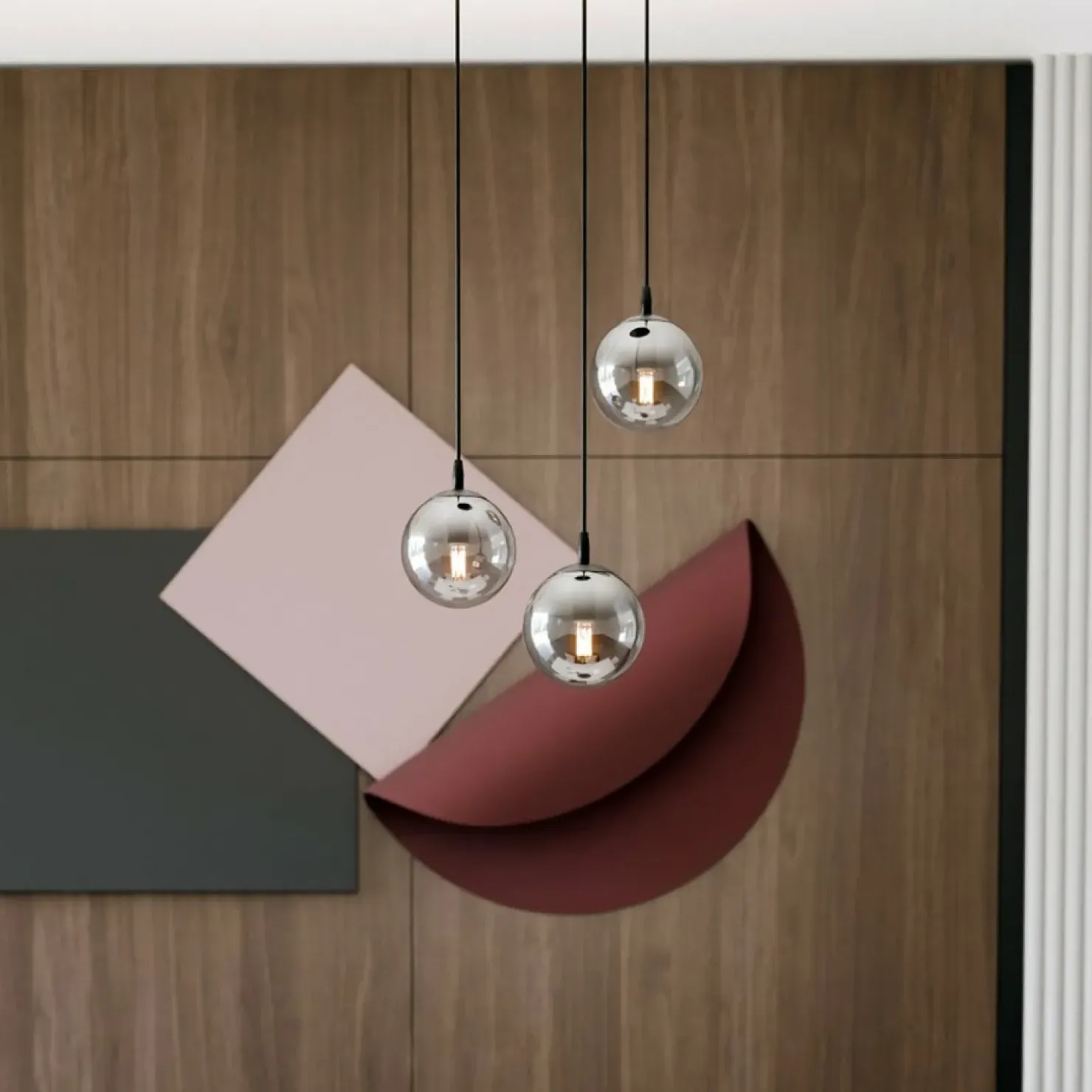 Cheap Sklep Kaja Czarna lampa wisząca z kloszami do salonu 712/3PREM | Kaja Oświetlenie