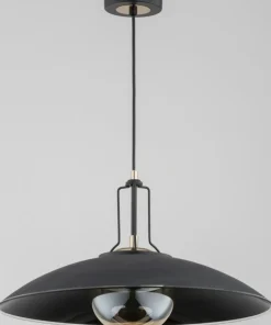 Best Sklep Kaja Czarna lampa wisząca z rozłożystym kloszem AL 60969 | Kaja