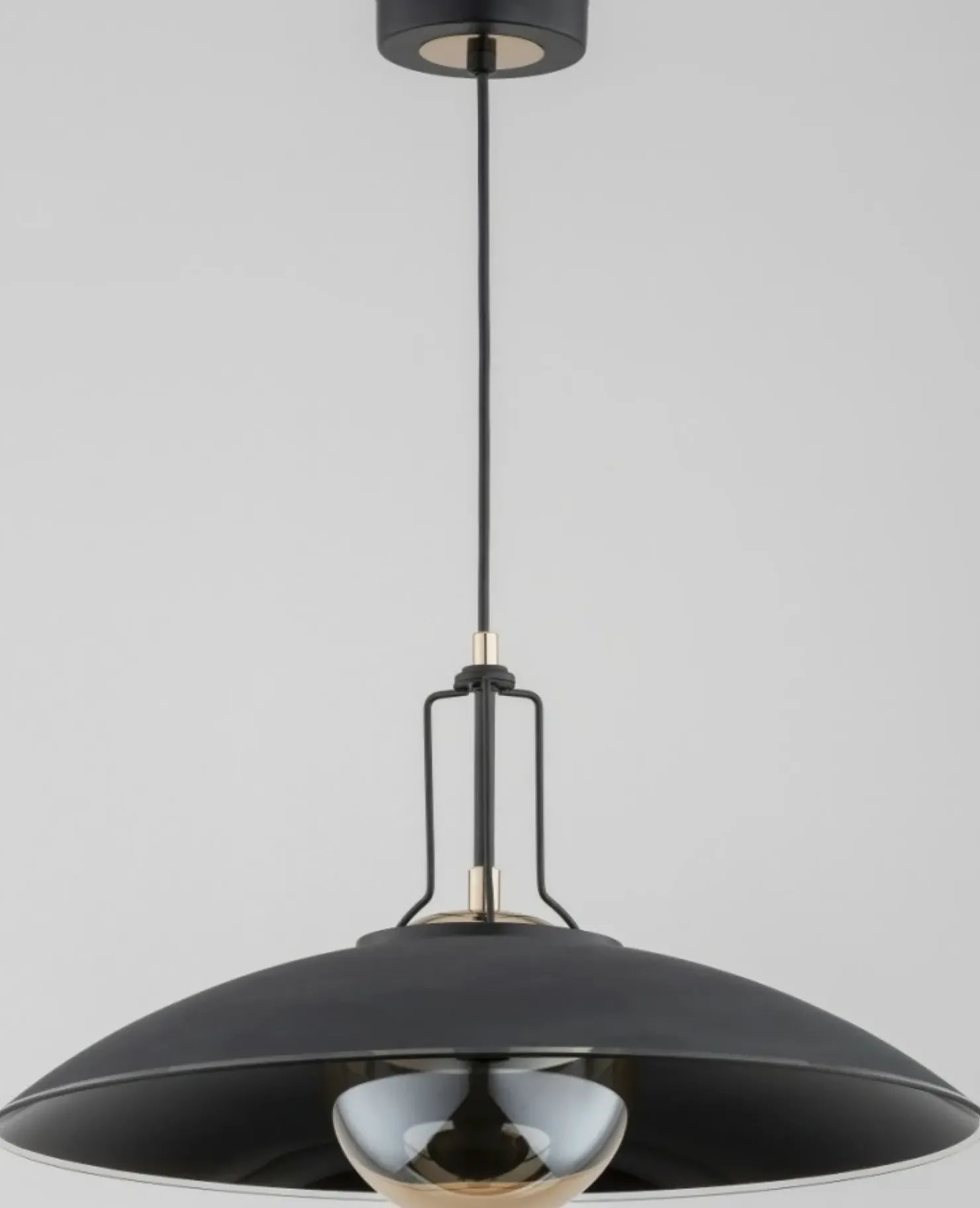 Best Sklep Kaja Czarna lampa wisząca z rozłożystym kloszem AL 60969 | Kaja
