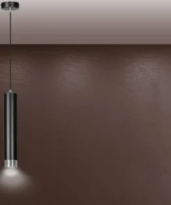 Best Sklep Kaja Czarna lampa wisząca ze srebrnymi zrobieniami 643/1 | Kaja Oświetlenie