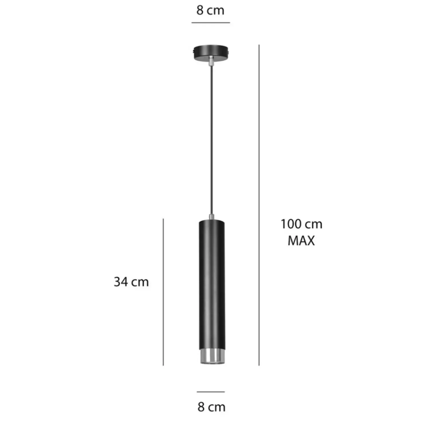 Best Sklep Kaja Czarna lampa wisząca ze srebrnymi zrobieniami 643/1 | Kaja Oświetlenie