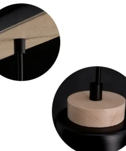 Store Sklep Kaja Czarna lampa wisząca ze zdobieniami drewnianymi 442/2 | Kaja