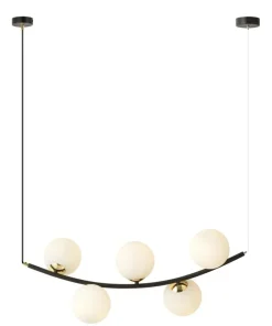 Discount Sklep Kaja Czarna lampa wisząca ze złotymi elementami 1298/5 z serii RITZ | Kaja