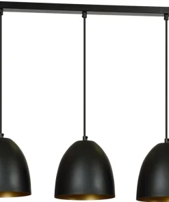 New Sklep Kaja Czarna lampa wisząca ze złotym wnętrzem klosza 410/3 | Kaja