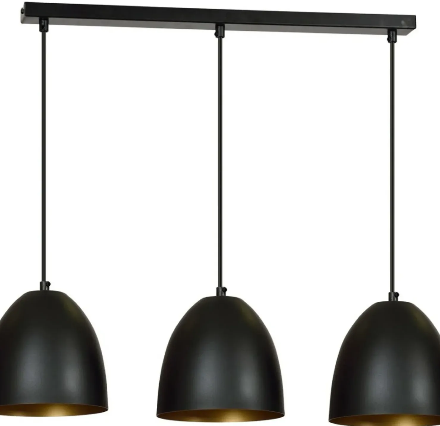 New Sklep Kaja Czarna lampa wisząca ze złotym wnętrzem klosza 410/3 | Kaja
