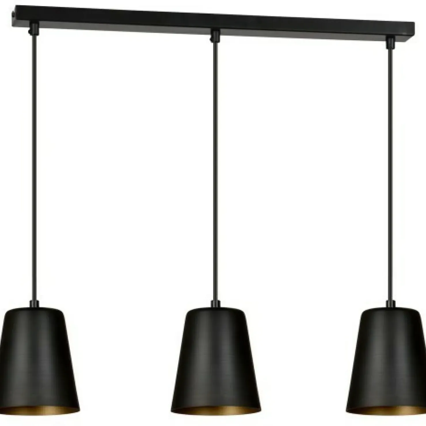 Shop Sklep Kaja Czarna lampa wisząca ze złotym wnętrzem klosza 415/3 | Kaja