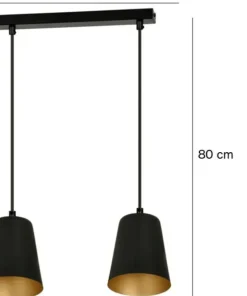 Shop Sklep Kaja Czarna lampa wisząca ze złotym wnętrzem klosza 415/3 | Kaja