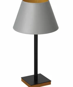 Czarna lampa z szarym, zwężanym abażurem LX 3761 z serii TABLE LAMPS*Sklep Kaja Online