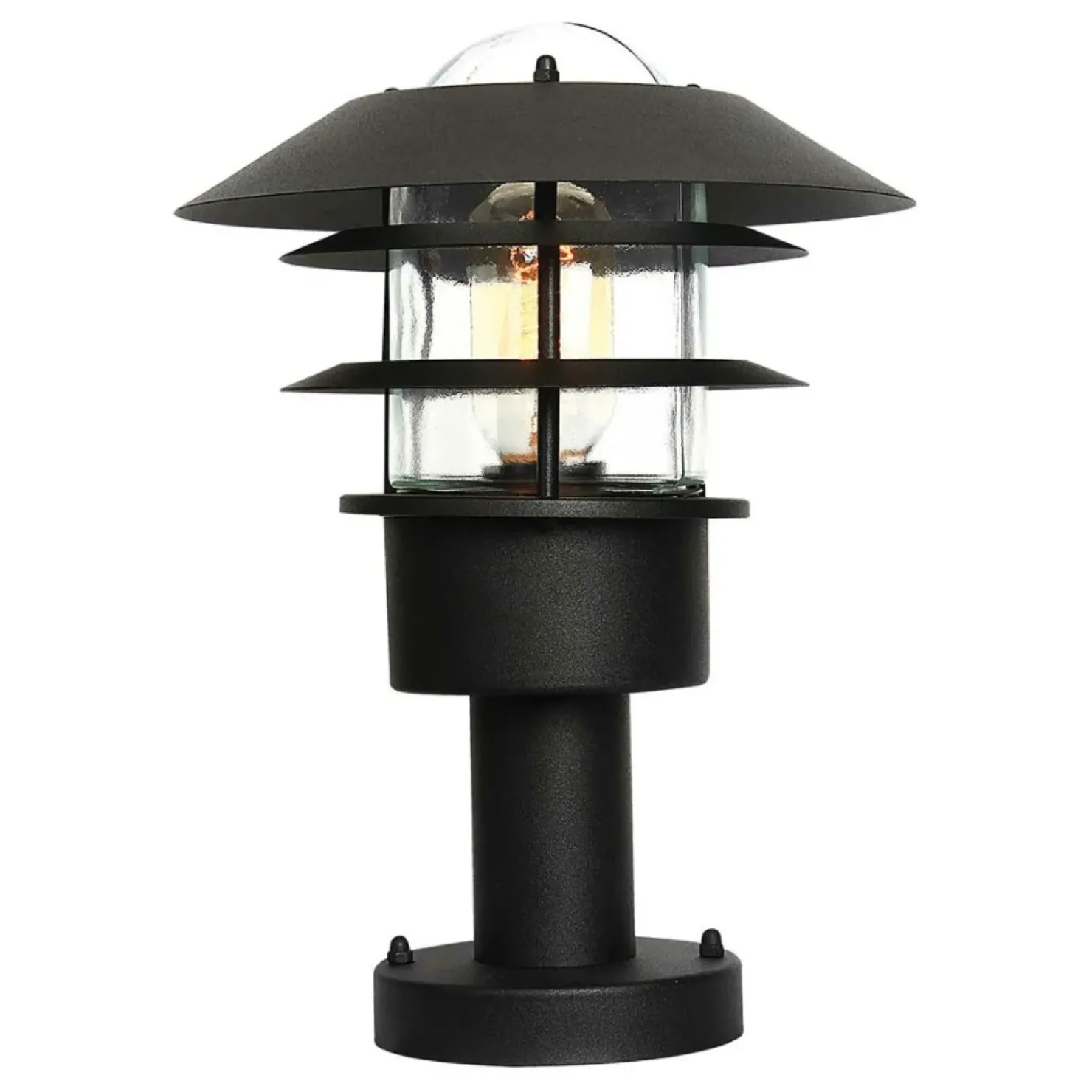 Czarna lampa zewnętrzna, niska HELSINGOR-PED-BK z serii HELSINGOR*Sklep Kaja Cheap
