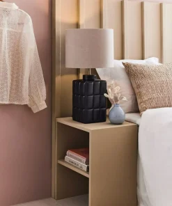 Czarna lampka nocna z materiałowym abażurem 108247 | Kaja Oświetlenie*Sklep Kaja Clearance