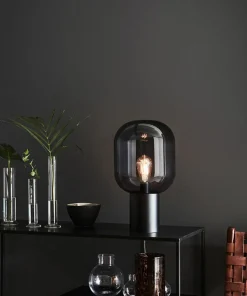 Czarna lampka nocna z transparentnym kloszem 107481 | Kaja Oświetlenie*Sklep Kaja Fashion