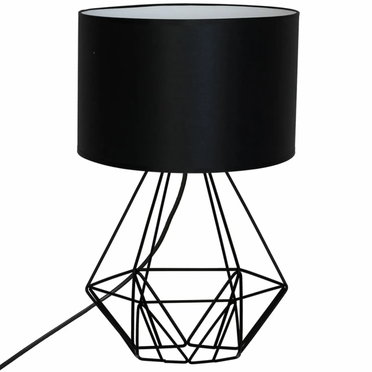 Czarna lampka stołowa, druciana podstawka LX 8065 z serii BASKET NEW*Sklep Kaja Clearance