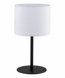 Czarna lampka stołowa z białym abażurem TK 5096 z serii RONDO | Kaja*Sklep Kaja Clearance
