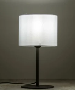 Czarna lampka stołowa z białym abażurem TK 5096 z serii RONDO | Kaja*Sklep Kaja Clearance