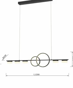 Outlet Sklep Kaja Czarna, ledowa lampa do oświetlenia stołu WF 7030-702 MESSINA | Kaja czarnymat