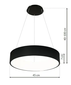 Cheap Sklep Kaja Czarna, ledowa lampa wisząca, nad stół ML6358 z serii OHIO | Kaja Oświetlenie