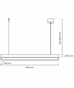 Clearance Sklep Kaja Czarna, liniowa lampa wisząca nad stół 64cm MLP8911 LUNGO | Kaja