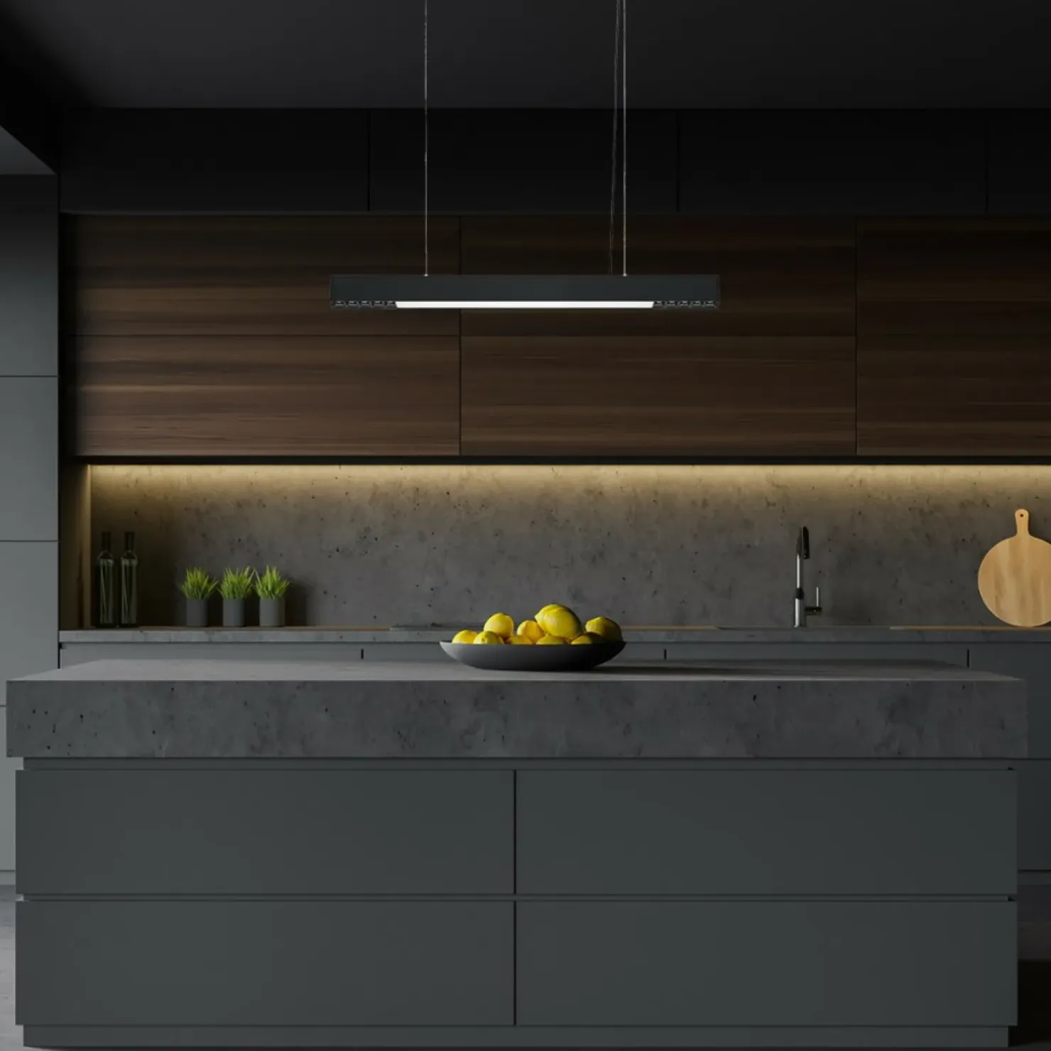 Hot Sklep Kaja Czarna listwa LED nad stół 80cm LP-1301/1P M BK SMART CALI | Kaja