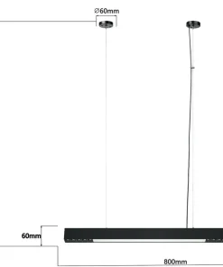 Hot Sklep Kaja Czarna listwa LED nad stół 80cm LP-1301/1P M BK SMART CALI | Kaja