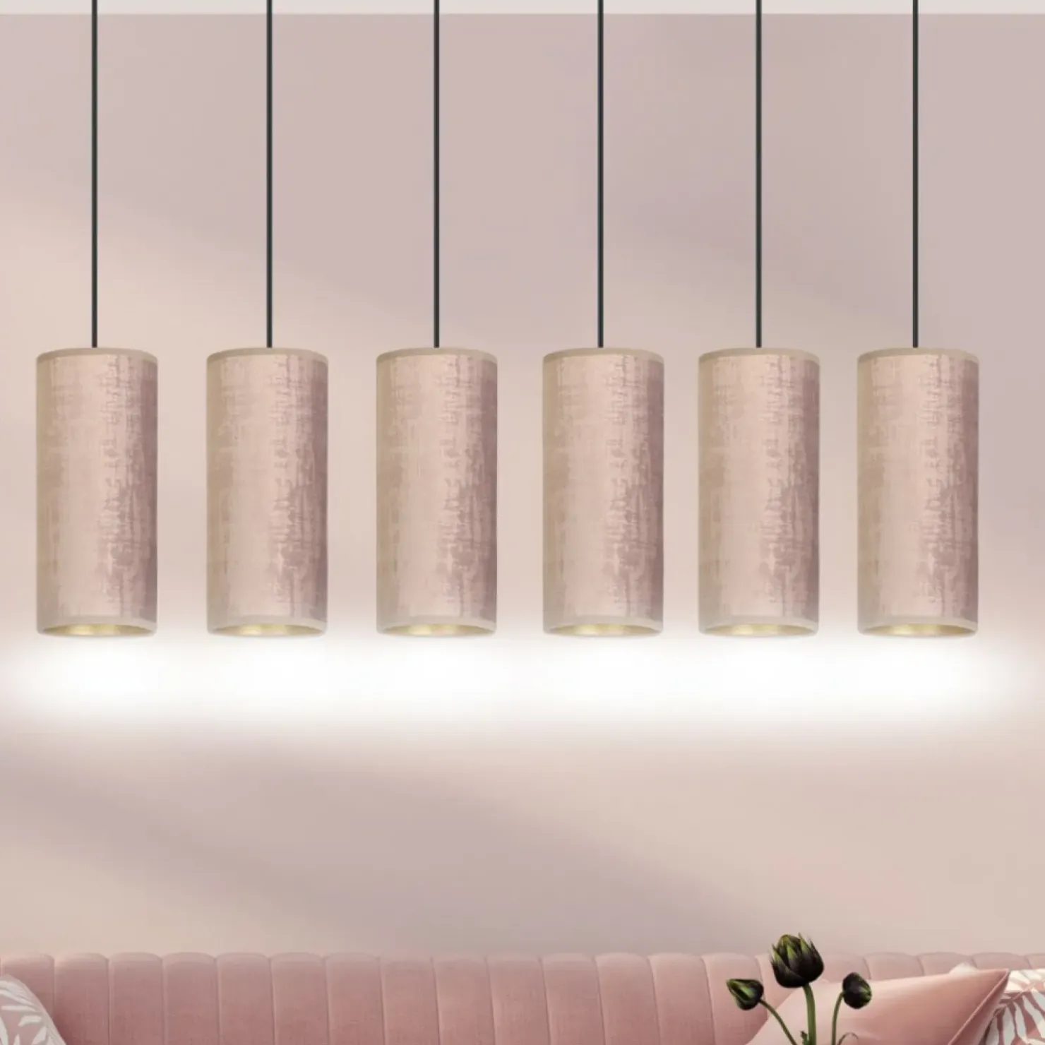 Czarna listwa sufitowa z wiszącymi abażurami 1061/6 BENTE | Kaja*Sklep Kaja Hot