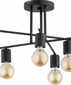 Clearance Sklep Kaja Czarna, loftowa lampa sufitowa do salonu AL 63189 PANAMA | Kaja