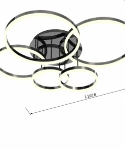 Czarna, nowoczesna lampa sufitowa LED WF 9049-605 PERPIGNON | Kaja*Sklep Kaja Discount