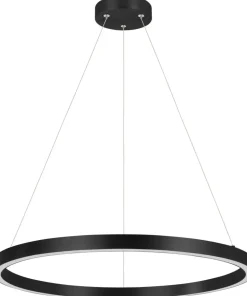 Clearance Sklep Kaja Czarna obręcz wisząca do salonu LP-033/1P S BK TRIANGLE z serii MIDWAY