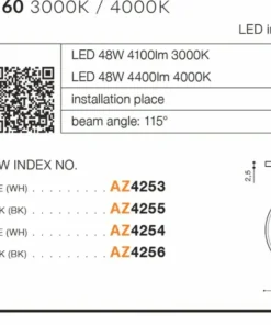 Czarna okrągła lampa sufitowa LED szeroka AZ4256 MALTA | Kaja*Sklep Kaja Fashion