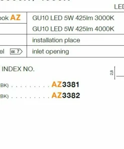 Czarna okrągła oprawa podtynkowa LED 3000K AZ3381 FILL | Kaja*Sklep Kaja Outlet