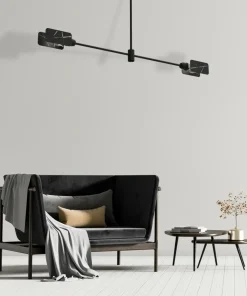 Best Sklep Kaja Czarna, ozdobna lampa sufitowa, na dwie żarówki MLP8678 z serii ASTRA | Kaja Ośw