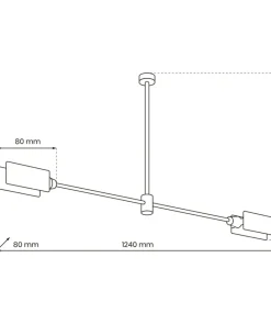 Best Sklep Kaja Czarna, ozdobna lampa sufitowa, na dwie żarówki MLP8678 z serii ASTRA | Kaja Ośw