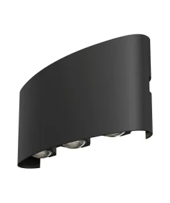 Czarna, płaska lampa na elewację 16,5cm O417WL-L6B3K z serii STRATO*Sklep Kaja Outlet