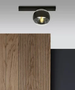 Czarna, pojedyncza lampa sufitowa z kloszem 1123/1 FIT | Kaja*Sklep Kaja Best