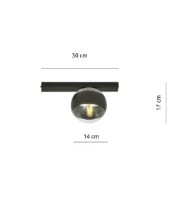 Czarna, pojedyncza lampa sufitowa z kloszem 1123/1 FIT | Kaja*Sklep Kaja Best