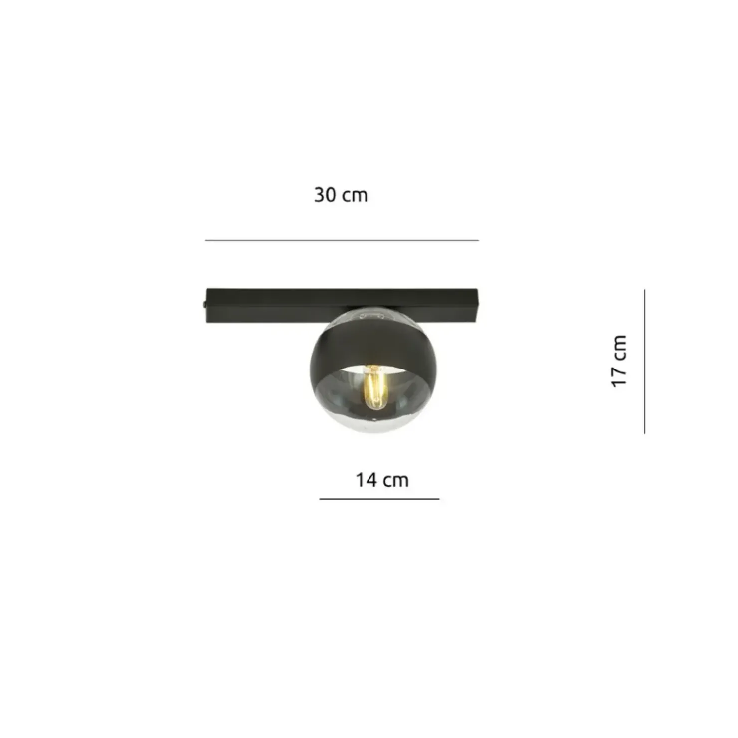 Czarna, pojedyncza lampa sufitowa z kloszem 1123/1 FIT | Kaja*Sklep Kaja Best