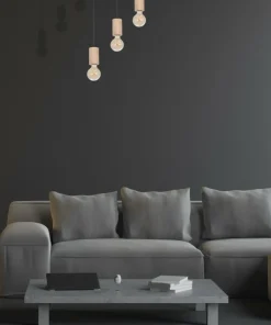 Outlet Sklep Kaja Czarna, ponadczasowa lampa wisząca z drewnemMLP8826 z serii LINES | Kaja Oświe naturalnedrewno