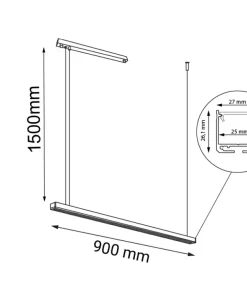 Best Sale Sklep Kaja Czarna, pozioma listwa wisząca LED 90cm 4000K ANT 8652 HANAWA | Kaja