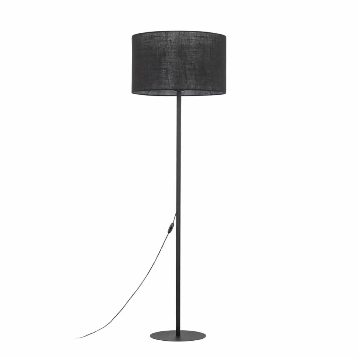 Czarna, prosta lampa podłogowa z abażurem TK 16011 GLORII | Kaja*Sklep Kaja Shop